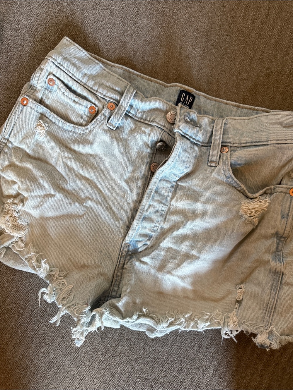 GAP Light Blue Distressed Denim Cutoff Shorts